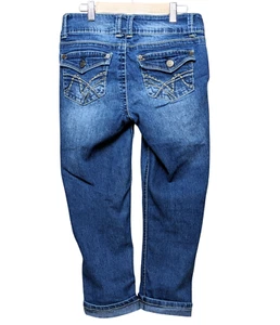 Wallflower Cuffed Capri Jeans Size 3 Embroidered Back Button Pockets - Picture 1 of 4