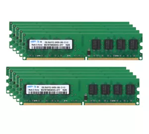 20GB KIT Samsung 10X 2GB 2Rx8 PC2-6400U DIMM RAM DDR2 800Mhz Desktop Memory 240P - Picture 1 of 6