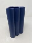 Jonathan Adler Now House Ceramic Royal Blue Tubular Vase Modern Postmodern