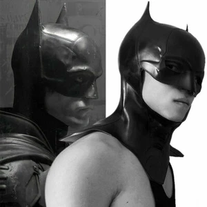 2022 The Batman Helmet Mask Bruce Wayne Cosplay Headgear Halloween Props Gifts - Picture 1 of 9