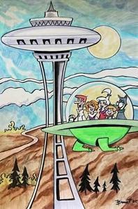 SPACE NEEDLE ** MIKE BENNETT'S ORIGINAL ART (2025) 06/16/2025 - Picture 1 of 1