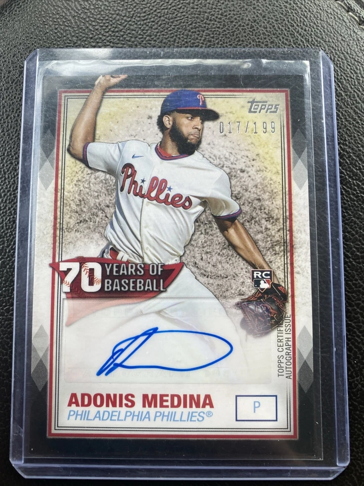 2021 Topps 70 Year Anniversary Auto ##70ya-am Adonis Medina Rc Auto Black 17/199 - Image 1 of 2
