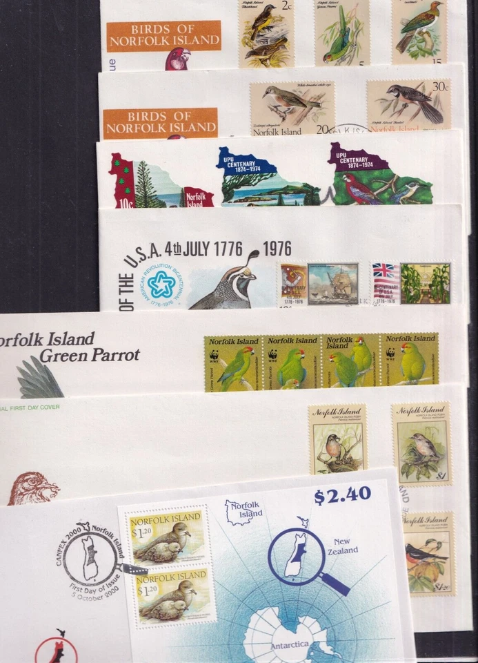 Norfolk Island Birds choice FDC parrot kingfisher quail robin petrel polar WWF - Image 1 of 1