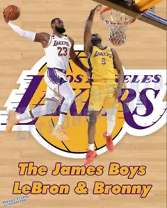 LA Lakers Lithograph print of The James Boys LeBron and Bonny 2024 - Picture 1 of 1