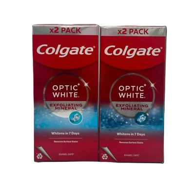 Pasta de dientes blanqueadora mineral exfoliante Colgate Optic blanca (4 x 100 g) Foto 1 de 4