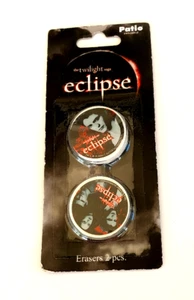 Twilight Saga Eclipse 1 Pk 2 ROUND ERASERS SET - Picture 1 of 2