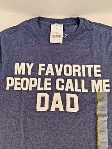 Well Worn Men T-Shirt Navy Heather - My Favorite People Call Me Dad - Picture 1 of 4