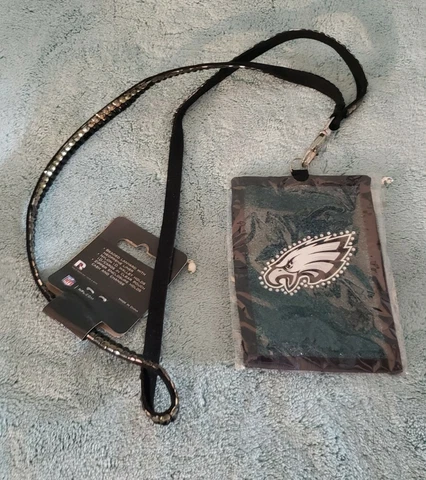 New NFL Philadelphia Eagles Lanyard / ID Holder Pass Ticket Holder Wallet Cover