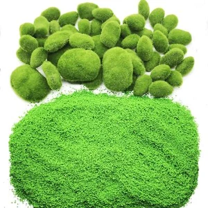 51 PCS Artificial Moss Rocks Decorative Set 4 Size Green Moss Balls Fake Moss... - Picture 1 of 7