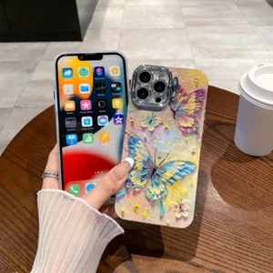 For Apple iPhone 15 14 13 12 Personalized Gradient Colorful Butterfly Phone Case - Picture 1 of 10