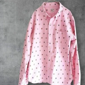 MOMOTARO JEANS Animal Print Shirt Affe Hund Fasan Pfirsich Junge Gr. 40 rosa - Bild 1 von 8