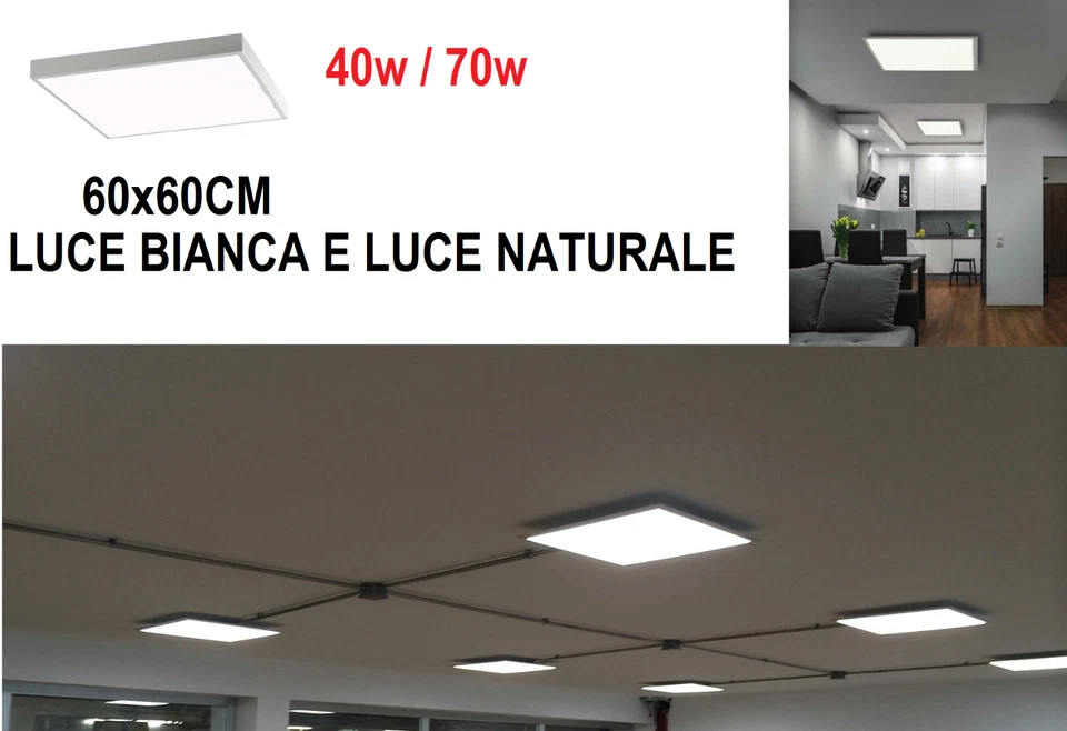 Lampada Pannello A Led 48W Quadrato 60 X 60 Cm Plafoniera DA ESTERNO - Immagine 1 di 1