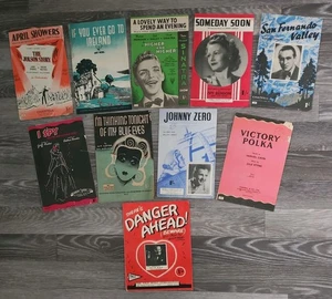 Vintage Sheet Music Bundle from 1920s, 1930s & 1940s Shows Piano Score & Words - Picture 1 of 12