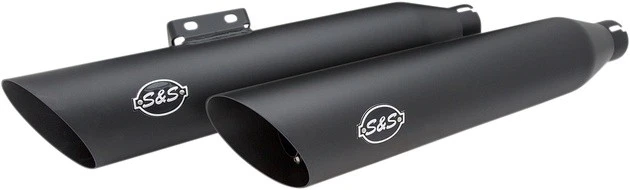 S&S Race Series Slash Cut Slip-On Mufflers Black #550-0735 Harley Davidson - Image 1 of 1