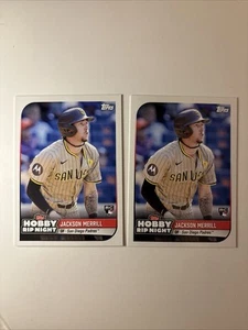 2024 Topps Hobby Rip Night #37 Jackson Merrill 2 Card Lot Rookie RC Lot Padres - Bild 1 von 2