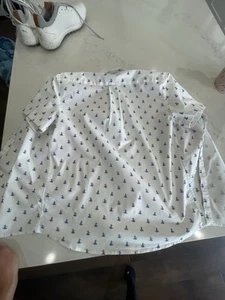 Vineyard Vines Boys Short Sleeve Button Down Shirt. Sail boat. Size 16 Large.  - Picture 1 of 11