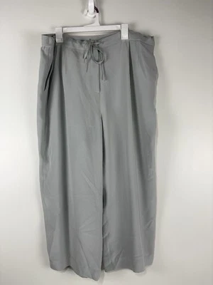 Pantalones de vestir Due Per Due Lt Grn 100 % seda pierna ancha para mujer talla 24 W Foto 1 de 4