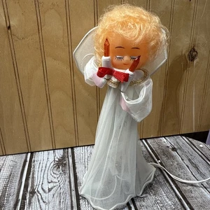 Vtg 10 Light Angel w/ Candles Christmas Tree Topper 8" Foremost Ind. - Picture 1 of 5