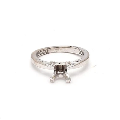 Tacori 0.06 Carat Round Brilliant H VS1 Diamond 18 Karat White Gold Semi Mount R Foto 1 de 4