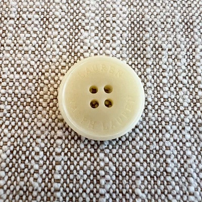 "Botón de repuesto Lauren Ralph Lauren redondo marfil 4 agujeros resina plástico 3/4""" Foto 1 de 4