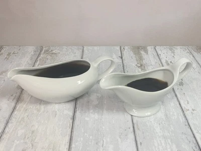 White Porcelain Gravy Boat Ceramic Serving Jug for Gravy Sauce Custard 150/500ml - Image 1 of 3