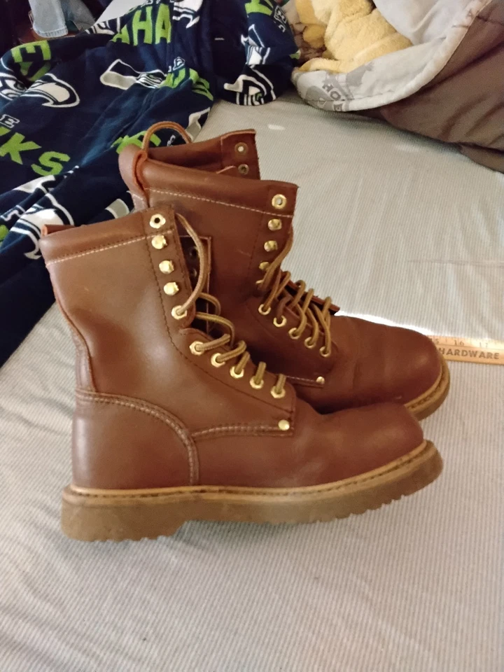 Mens Vintage Western Chief Brown Leather Crepe Sole Work Boot 9D - Image 1 of 4