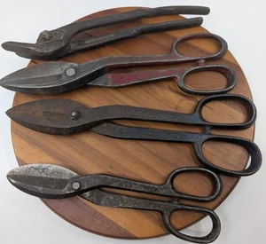 Vintage Tin Snips Lot of 4 Shears Crescent, Worth, Samson, H.K. Porter - Picture 1 of 10