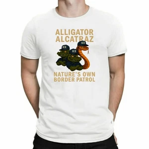 Alligator Alcatraz Mens Tshirt Natures Own Border Unisex Funny Parody Top TShirt - Picture 1 of 9