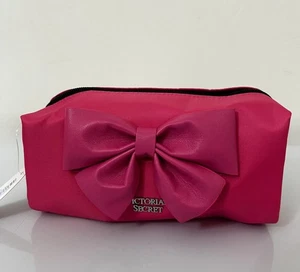 Bolso sin asas de maquillaje cosmético Victoria Secret rosa con acento de moño - Imagen 1 de 5