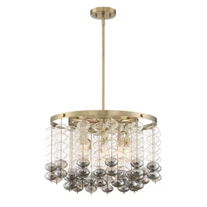 Villa Rose 8-Light Chandelier with Clear Smoke Glass, Brushed Gold, D208C-8CH-BG - Picture 1 of 4
