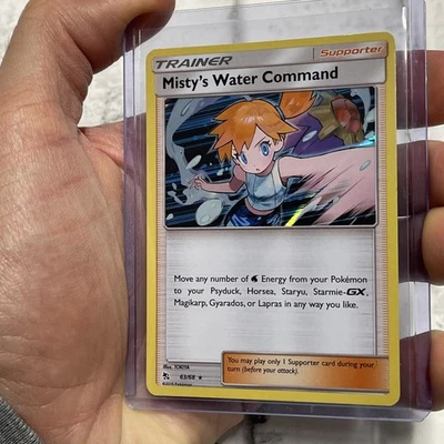 POKEMON MISTY'S WATER COMMAND 63/68 REVERSE HOLO RARE HIDDEN FATES LP+ NINTENDO - Image 1 of 3