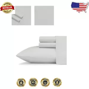 Soft Jersey Knit Full Bedding Set - 4-Piece Breathable Sheets for Warm Sleepers - Picture 1 of 4