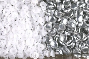 1000 x 16L Knopfrohlinge Abdeckung Non Astor Set Kunststoffrücken 10mm Schneiderei Nähen - Bild 1 von 8