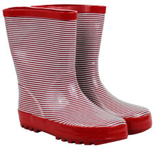 NEW French Red Stripe Design Kids Childrens Wellies Gumboots Size 5/6 11/12 Last