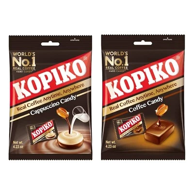 Kopiko Coffee & Cappuccino Candy Variety Pack Hard Coffee Candy (Pack of 2)