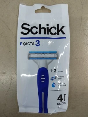 Schick Exacta 3 Disposable Razor 4pcs, 3 Blades Sensitive Skin Vitamin E - Image 1 of 4