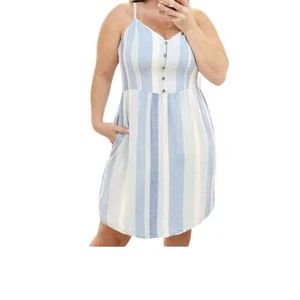 Joie NWT Chambray Blue & White Vertical Stripes Size 10 - Picture 1 of 11
