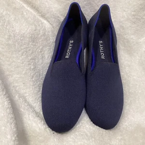 Rothy's The Loafer Navy Textile Flat Slip On Comfort Shoes Womens US 8 EU 38.5 - Picture 1 of 10