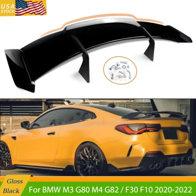 Black Rear Trunk Spoiler Wing Lip GT Style For 2020+ BMW G80 M3 G82 M4 F30 F10 - Image 1 of 4
