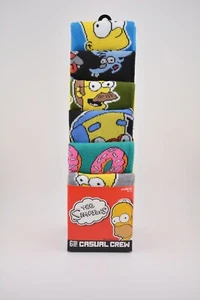 Simpsons 6pk casual crew mens novelty socks sz 8-12 - Picture 1 of 2
