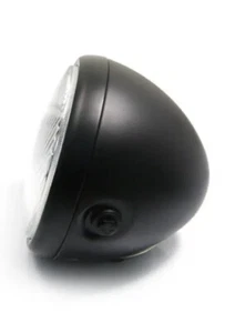 6” Motorbike Headlight 12V H4 55W Cafe Racer Scrambler Project Matt Black New - Picture 1 of 8