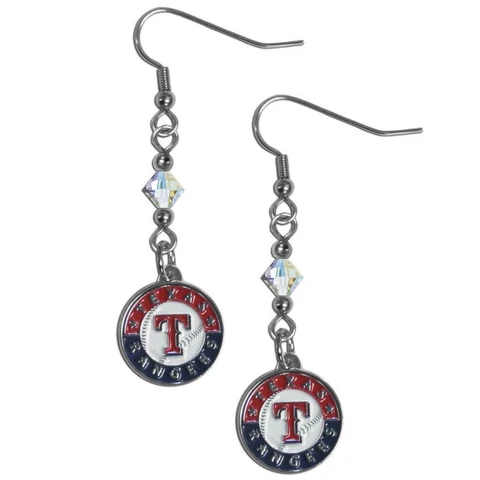 Texas Rangers Fish Hook Jem Earrings [NEW] MLB Ear Ring Jewelry Enamel Cover