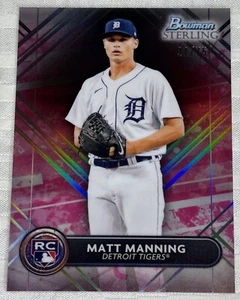 2022 Bowman Sterling Matt Manning Rookie Magenta Refractor /75 Tigers - Picture 1 of 2