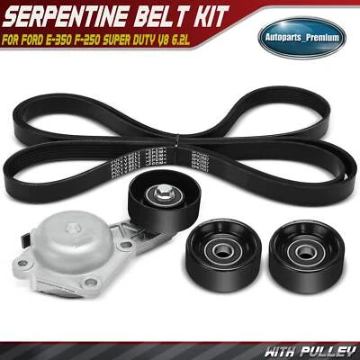 4x Serpentine Belt Drive Component Kit for Ford E-350 F-250 Super Duty V8 6.2L - Image 1 of 4