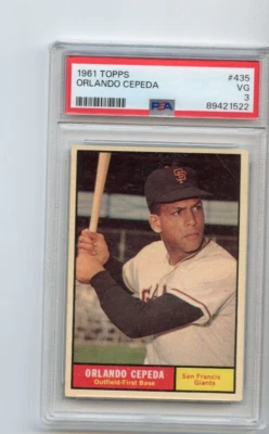 1961 Topps Orlando Cepeda San Francisco Giants #435 💥🎯 PSA Graded 3 - Image 1 of 2