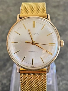 1967 BULOVA 17J Manual Wind Gold Watch. Recent Service. New Crystal and Band - Picture 1 of 14
