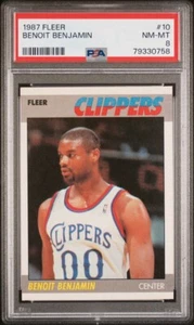 1987 FLEER #10 BENOIT BENJAMIN CLIPPERS PSA 8 - Picture 1 of 2