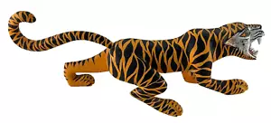 Oaxacan Alebrije Wood Carvings Mexican Folk Art Large Tiger Sculpture 18.75x5.5x - Picture 1 of 12