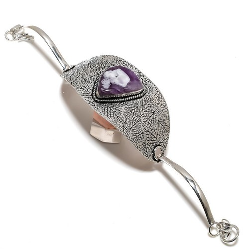 VALENTINO Bracciale in argento sterling 925 pietra preziosa ametista salvia naturale regolabile H272