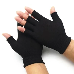 12 x Unisex Sin Dedos Negro Magia Medio Dedo Guantes Térmicos Hombres Mujeres Niños - Imagen 1 de 12